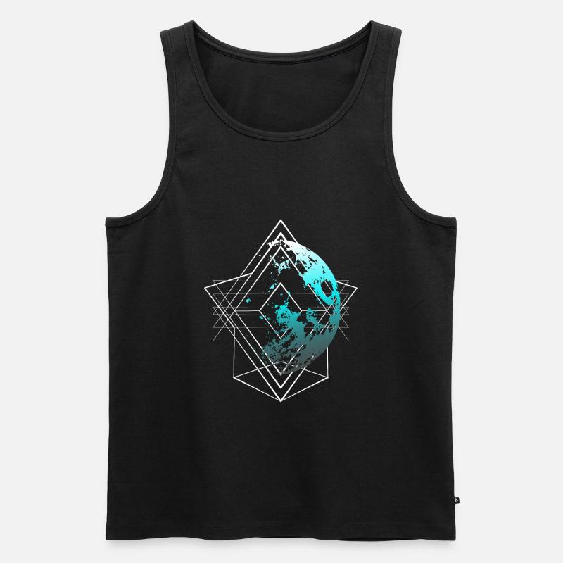 Abstrakt mit Mond - Männer Premium Bio Tank Top - Schwarz