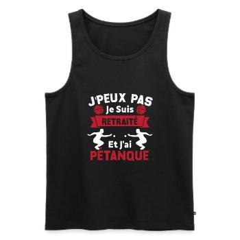 J'peux pas je suis Retraité et j'ai Pétanque - Débardeur bio Premium Homme - charbon - Devant - Alexander (188cm)