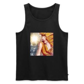 Frau in der Sonne - Männer Premium Bio Tank Top - Schwarz - Vorne - Michal (187cm)