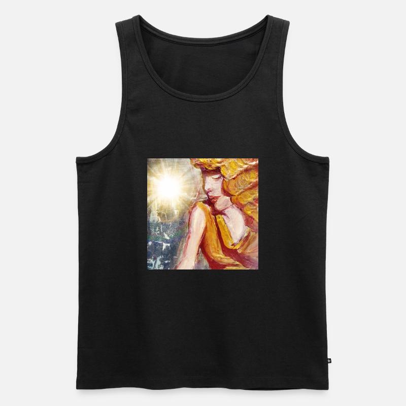 Frau in der Sonne - Männer Premium Bio Tank Top - Schwarz