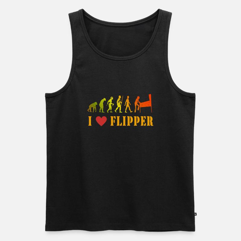 Ich liebe Flipper - Männer Premium Bio Tank Top - Schwarz