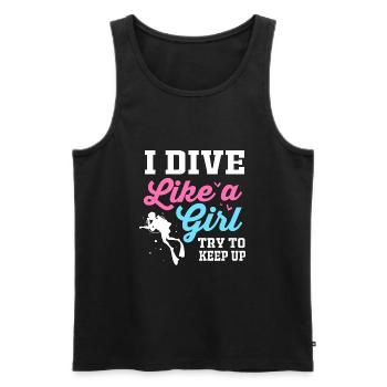 Dive - Men's Premium Organic Tank Top - black - Front - Michal (187cm)