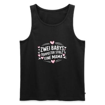 Twin Mom Zwillingsmutter Mama von Zwillingen - Männer Premium Bio Tank Top - Schwarz - Vorne - Michal (187cm)