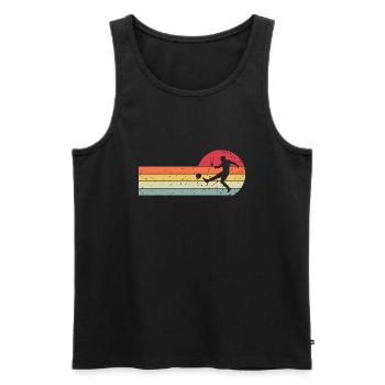 Fußball Retro Vintage - Männer Premium Bio Tank Top - Schwarz - Vorne - Michal (187cm)