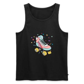 Rollschuhe Roller Skates Retro Vintage - Männer Premium Bio Tank Top - Schwarz - Vorne - AI Model Male 178 light (178cm)