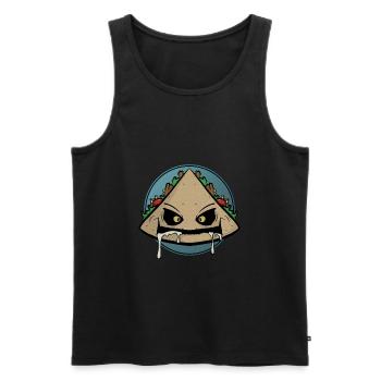 Funny Comic Kebab Kebab Fast Food Snack Fun - Men's Premium Organic Tank Top - black - Front - Michal (187cm)