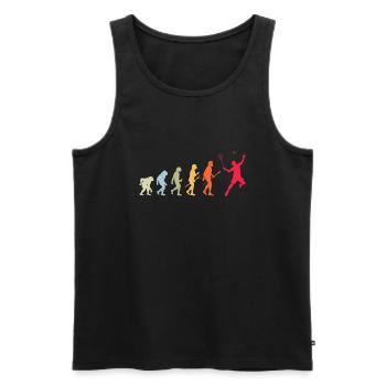 Badminton Evolution - Men's Premium Organic Tank Top - black - Front - AI Model Male 178 light (178cm)