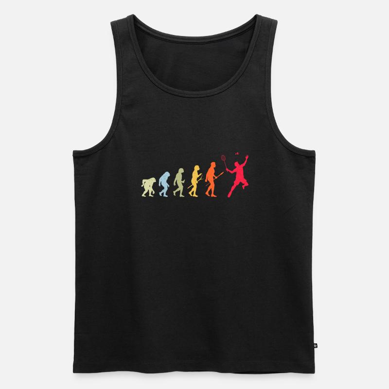 Badminton Evolution - Männer Premium Bio Tank Top - Schwarz