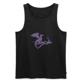 drache design silhouette toter baum - Männer Premium Bio Tank Top - Schwarz - Vorne - AI Model Male 178 light (178cm)