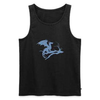 drache design silhouette toter baum - Männer Premium Bio Tank Top - Schwarz - Vorne - AI Model Male 178 light (178cm)
