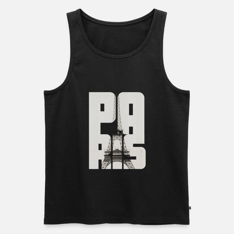 Paris Eiffel Tower - Men's Premium Organic Tank Top - black