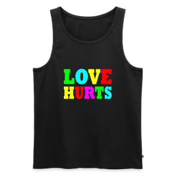 Love hurts - Men's Premium Organic Tank Top - black - Front - Michal (187cm)