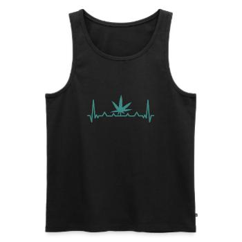 Cannabis Marijuana Weed Smoking - Men's Premium Organic Tank Top - black - Front - AI Model Male 178 light (178cm)