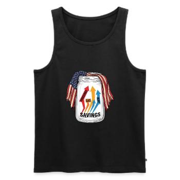 Die Wirtschaft ist eine Falle - Männer Premium Bio Tank Top - Schwarz - Vorne - AI Model Male 178 light (178cm)