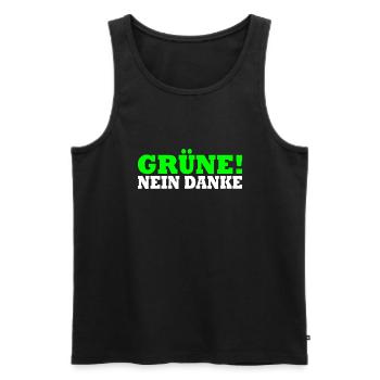 Grüne Nein Danke - Männer Premium Bio Tank Top - Schwarz - Vorne - Michal (187cm)