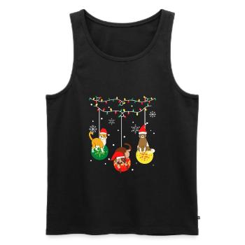 Lustige Weihnachtskatzen - Männer Premium Bio Tank Top - Schwarz - Vorne - Michal (187cm)