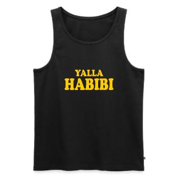 Yalla habibi - Men's Premium Organic Tank Top - black - Front - AI Model Male 178 light (178cm)