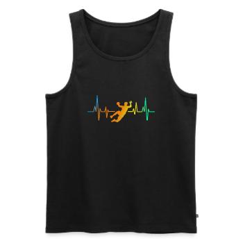 Battement de cœur des joueurs de handball de handball - Débardeur bio Premium Homme - noir - Devant - Michal (187cm)