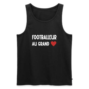 footballeur au grand cœur - Débardeur bio Premium Homme - noir - Devant - AI Model Male 178 light (178cm)