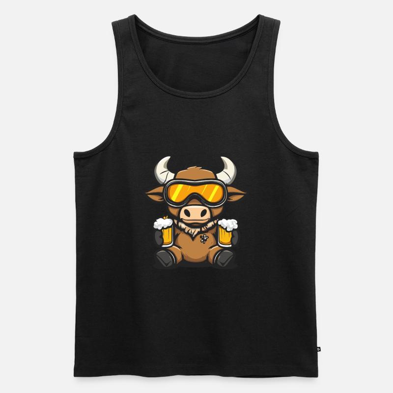 Stier Apres Ski Bier Comic - Männer Premium Bio Tank Top - undefined