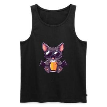 Bat Après-Ski Bière Bande Dessinée - Débardeur bio Premium Homme - noir - Devant - AI Model Male 178 light (178cm)