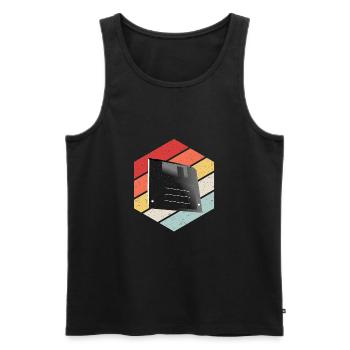 Diskette Floppy Disk - Männer Premium Bio Tank Top - Schwarz - Vorne - AI Model Male 178 light (178cm)