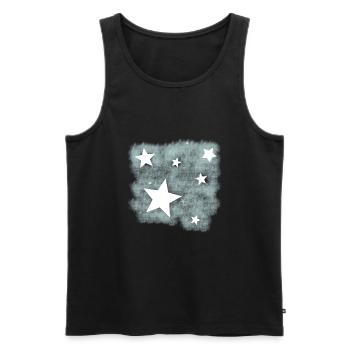 Sterne am Nachthimmel, Sternenhimmel. - Männer Premium Bio Tank Top - Schwarz - Vorne - AI Model Male 178 light (178cm)
