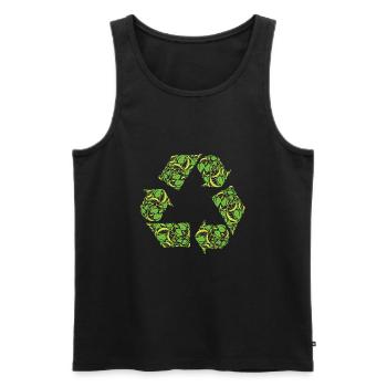 Recycling Baum Blätter Natur Nachhaltig I Geschenk - Männer Premium Bio Tank Top - Schwarz - Vorne - AI Model Male 178 light (178cm)