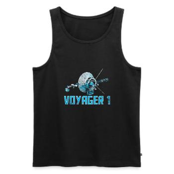 Voyager 1 Space Probe - Men's Premium Organic Tank Top - black - Front - AI Model Male 178 light (178cm)