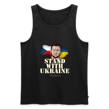 Ukraine Czech Republic Stand with Ukraine - Men's Premium Organic Tank Top - black - Front - Michal (187cm)