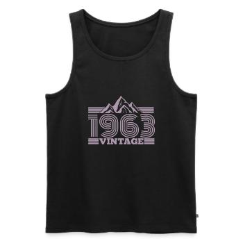 Vintage 1963 Birthday Retro Look - Männer Premium Bio Tank Top - Schwarz - Vorne - AI Model Male 178 light (178cm)
