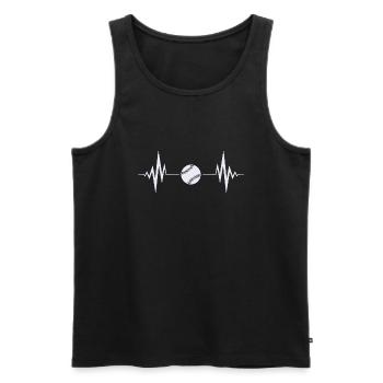Battements de cœur de baseball - Débardeur bio Premium Homme - noir - Devant - Michal (187cm)