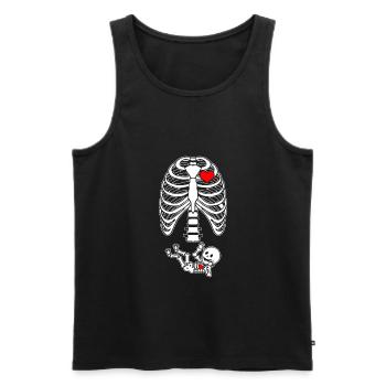 Grossesse, côtes, rayons x, squelette, bébé enfant - Débardeur bio Premium Homme - noir - Devant - Michal (187cm)