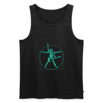 Da Vinci Rock Guitar Guitarist Retro Gift - Débardeur bio Premium Homme - noir - Devant - Michal (187cm)