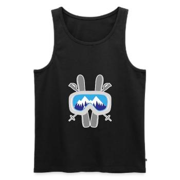 Skibrille Berge Skifahrer Skifahren Ski Geschenk - Männer Premium Bio Tank Top - Schwarz - Vorne - AI Model Male 178 light (178cm)