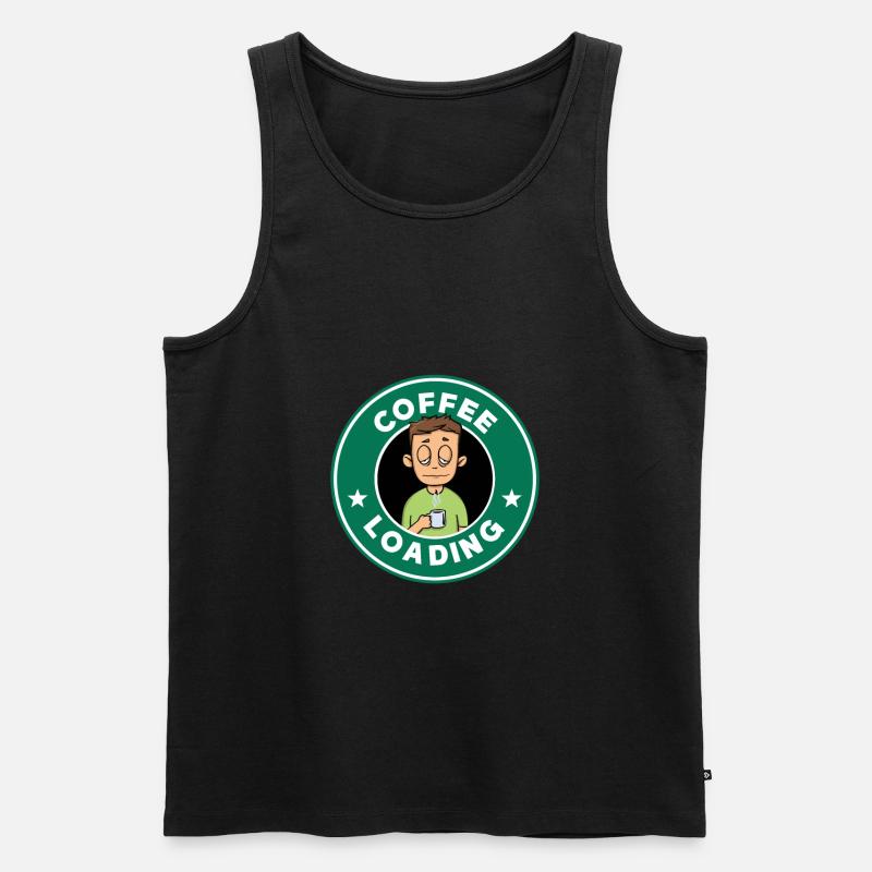 coffee loading - Männer Premium Bio Tank Top - Schwarz