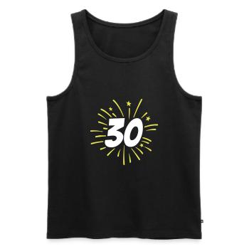 30 ans 30 ans de feux d’artifice - Débardeur bio Premium Homme - noir - Devant - Michal (187cm)