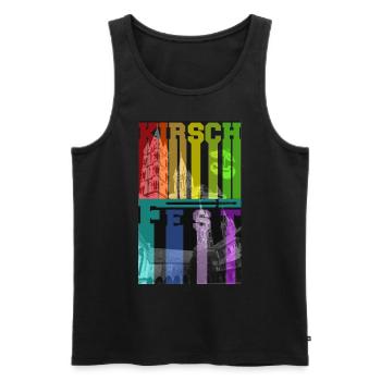 Naumburg Regenbogen Kirschfest - Männer Premium Bio Tank Top - Schwarz - Vorne - Michal (187cm)