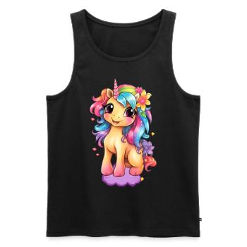 Cute unicorn - Men's Premium Organic Tank Top - black - Front - Michal (187cm)