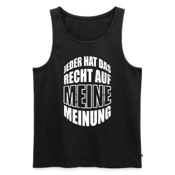 Jeder hat das Recht auf meine Meinung - Männer Premium Bio Tank Top - Schwarz - Vorne - AI Model Male 178 light (178cm)