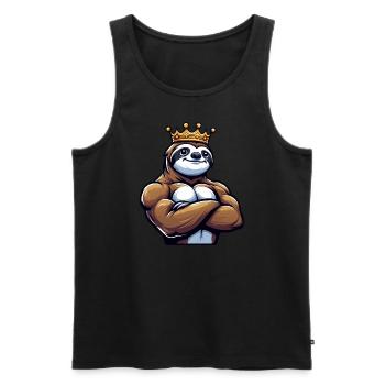 Sloth King Entraînement Entraînement Fitness - Débardeur bio Premium Homme - noir - Devant - Michal (187cm)