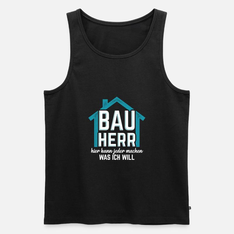 Bauherr Hausbau - Männer Premium Bio Tank Top - Schwarz