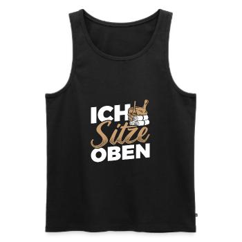 Geschenkidee Saunieren Sauna - Männer Premium Bio Tank Top - Schwarz - Vorne - Michal (187cm)