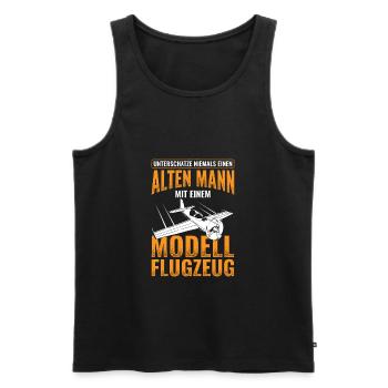Modellflug - Männer Premium Bio Tank Top - Schwarz - Vorne - Michal (187cm)