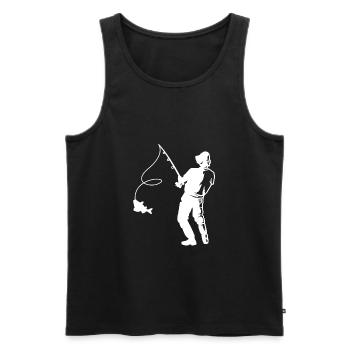 angling - Men's Premium Organic Tank Top - black - Front - AI Model Male 178 light (178cm)