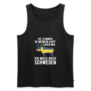 Schweden Schwedisch Skandinavien - Männer Premium Bio Tank Top - Schwarz - Vorne - Michal (187cm)