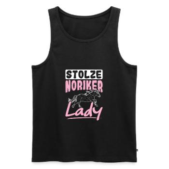 Stolze Noriker Lady Pferde Reiterin Noriker - Männer Premium Bio Tank Top - Schwarz - Vorne - Michal (187cm)
