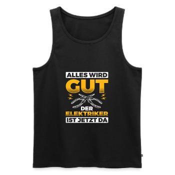 Elektriker Elektrik - Männer Premium Bio Tank Top - Schwarz - Vorne - Michal (187cm)