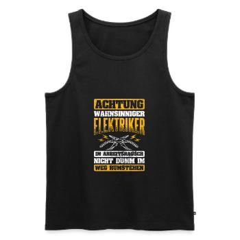 Elektriker Elektrik - Männer Premium Bio Tank Top - Schwarz - Vorne - Michal (187cm)