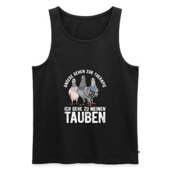 Taube Tauben Vogel - Männer Premium Bio Tank Top - Schwarz - Vorne - Michal (187cm)